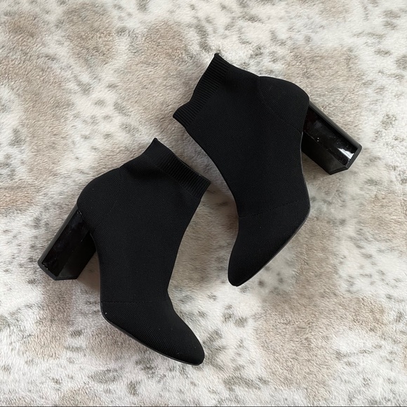 ASOS Shoes - ASOS Pull & Bear Block Heel Sock Boots Black 7.5